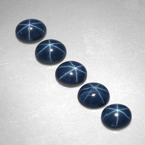 Pedras preciosas de safira estrela azul natural de  ct, corte oval, opaco