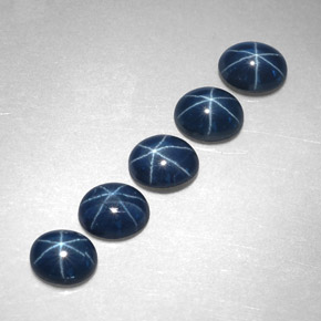 Pedras preciosas de safira estrela azul natural de  ct, corte oval, opaco