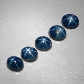 Pedras preciosas de safira estrela azul natural de  ct, corte oval, translúcido
