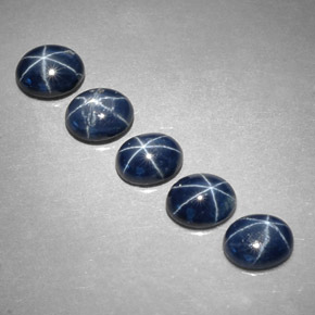 Pedras preciosas de safira estrela azul natural de  ct, corte oval, opaco