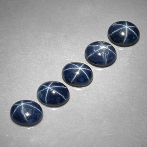 Pedras preciosas de safira estrela azul natural de  ct, corte oval, opaco