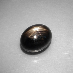 Safira Estrela Preto Natural 3.02ct, Corte Oval, Opaco