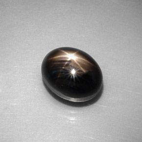 Safira Estrela Preto Natural 3.02ct, Corte Oval, Opaco