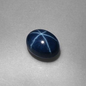 Safira Estrela Azul escuro Natural 0.57ct, Corte Oval, Opaco