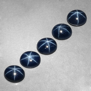 Pedras preciosas de safira estrela azul natural de  ct, corte oval, opaco