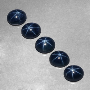 Pedras preciosas de safira estrela azul natural de  ct, corte oval, opaco