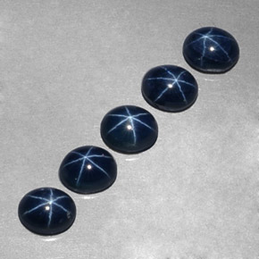 Pedras preciosas de safira estrela azul natural de  ct, corte oval, opaco