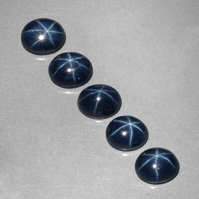 Pedras preciosas de safira estrela azul natural de  ct, corte oval, opaco