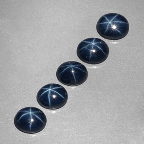 Pedras preciosas de safira estrela azul natural de  ct, corte oval, opaco