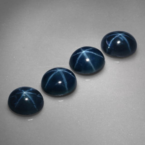 Pedras preciosas de safira estrela azul natural de  ct, corte oval, opaco