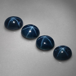 Pedras preciosas de safira estrela azul natural de  ct, corte oval, opaco