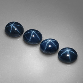 Pedras preciosas de safira estrela azul natural de  ct, corte oval, opaco