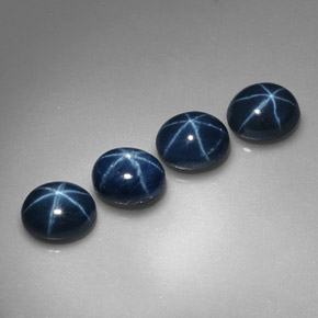 Pedras preciosas de safira estrela azul natural de  ct, corte oval, opaco