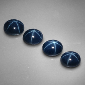 Pedras preciosas de safira estrela azul natural de  ct, corte oval, opaco