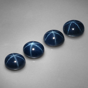 Pedras preciosas de safira estrela azul natural de  ct, corte oval, opaco