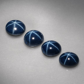 Pedras preciosas de safira estrela azul natural de  ct, corte oval, opaco