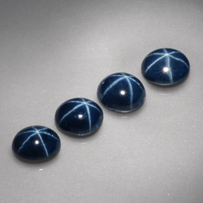 Pedras preciosas de safira estrela azul natural de  ct, corte oval, opaco