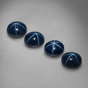 Pedras preciosas de safira estrela azul natural de  ct, corte oval, opaco