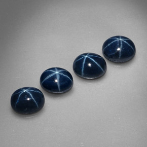 Pedras preciosas de safira estrela azul natural de  ct, corte oval, opaco
