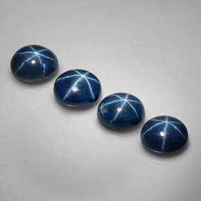 Pedras preciosas de safira estrela azul natural de  ct, corte oval, opaco