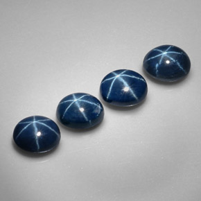 Pedras preciosas de safira estrela azul natural de  ct, corte oval, opaco