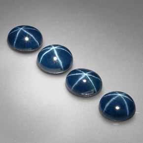Pedras preciosas de safira estrela azul natural de  ct, corte oval, opaco