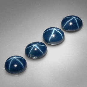 Pedras preciosas de safira estrela azul natural de  ct, corte oval, opaco