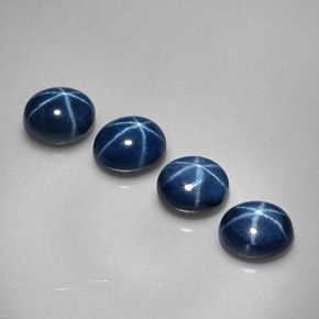 Pedras preciosas de safira estrela azul natural de  ct, corte oval, opaco