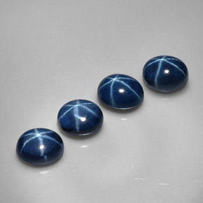 Pedras preciosas de safira estrela azul natural de  ct, corte oval, opaco