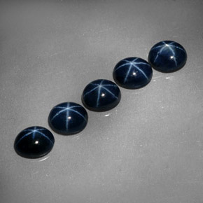 Pedras preciosas de safira estrela azul natural de  ct, corte oval, opaco