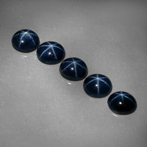 Pedras preciosas de safira estrela azul natural de  ct, corte oval, opaco