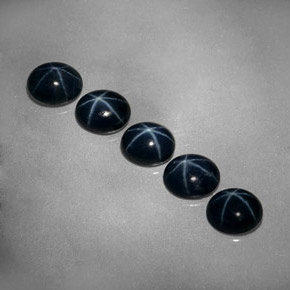 Pedras preciosas de safira estrela azul natural de  ct, corte oval, opaco