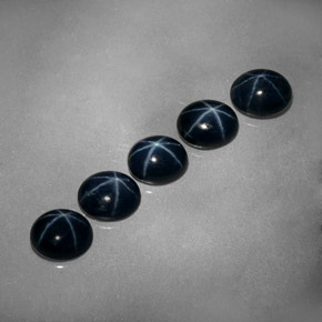 Pedras preciosas de safira estrela azul natural de  ct, corte oval, opaco
