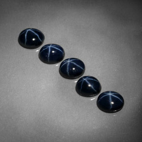 Pedras preciosas de safira estrela azul natural de  ct, corte oval, opaco