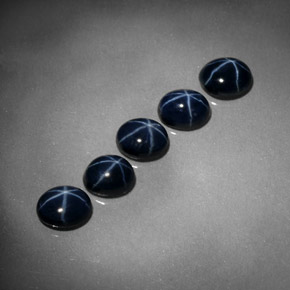 Pedras preciosas de safira estrela azul natural de  ct, corte oval, opaco