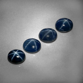 Pedras preciosas de safira estrela azul natural de  ct, corte oval, opaco