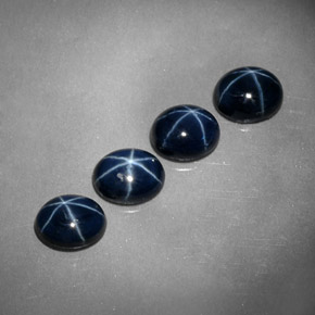 Pedras preciosas de safira estrela azul natural de  ct, corte oval, opaco