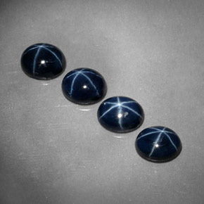 Pedras preciosas de safira estrela azul natural de  ct, corte oval, opaco