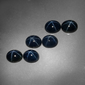 Pedras preciosas de safira estrela azul natural de  ct, corte oval, opaco