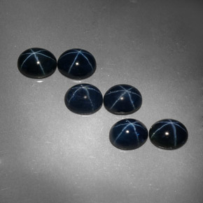Pedras preciosas de safira estrela azul natural de  ct, corte oval, opaco