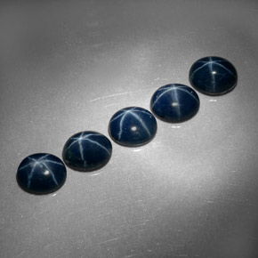 Pedras preciosas de safira estrela azul natural de  ct, corte oval, opaco