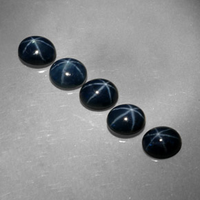 Pedras preciosas de safira estrela azul natural de  ct, corte oval, opaco