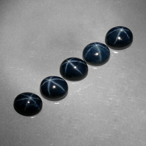 Pedras preciosas de safira estrela azul natural de  ct, corte oval, opaco