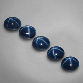Pedras preciosas de safira estrela azul natural de  ct, corte oval, opaco