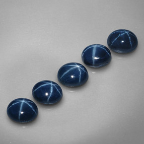Pedras preciosas de safira estrela azul natural de  ct, corte oval, opaco