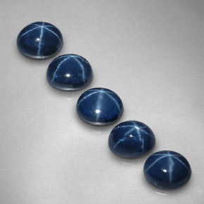 Pedras preciosas de safira estrela azul natural de  ct, corte oval, opaco