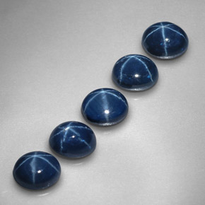 Pedras preciosas de safira estrela azul natural de  ct, corte oval, opaco
