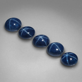 Pedras preciosas de safira estrela azul natural de  ct, corte oval, opaco
