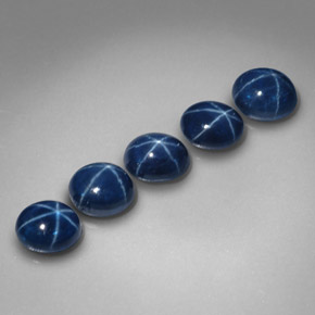 Pedras preciosas de safira estrela azul natural de  ct, corte oval, opaco