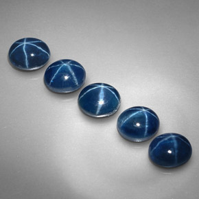 Pedras preciosas de safira estrela azul natural de  ct, corte oval, opaco